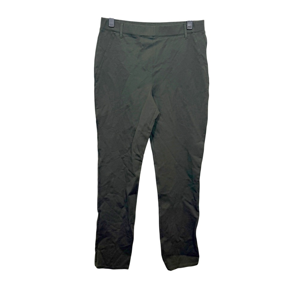 Quince Ponte Straight Leg Pants Womens Medium Olive Green Stretch Trousers